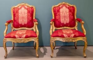 Pairs of Louis XV armchairs, Genoa mid-18th century